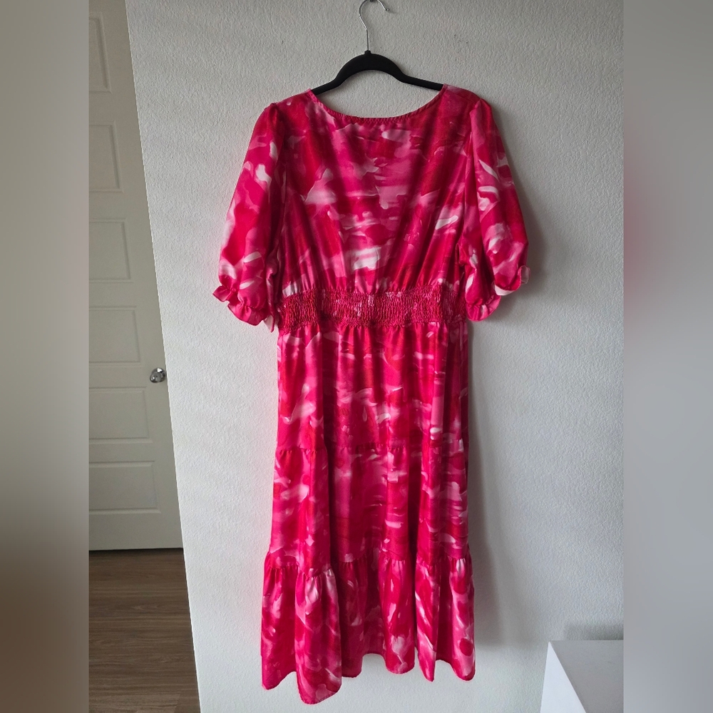 SHEIN Curve Plus Vibrant Pink Valentine Maxi Dress - Picture 3 of 11